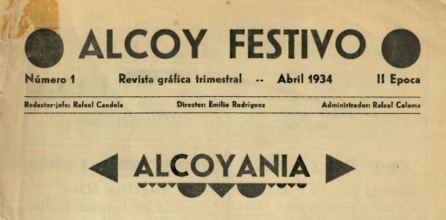 Portada de la revista 'Alcoy Festivo' d'abril de 1934