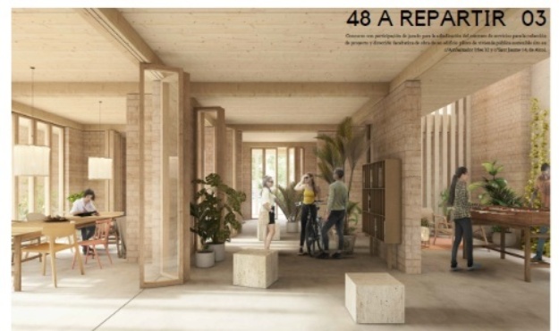 Recreació virtual de l'interior de l'edifici