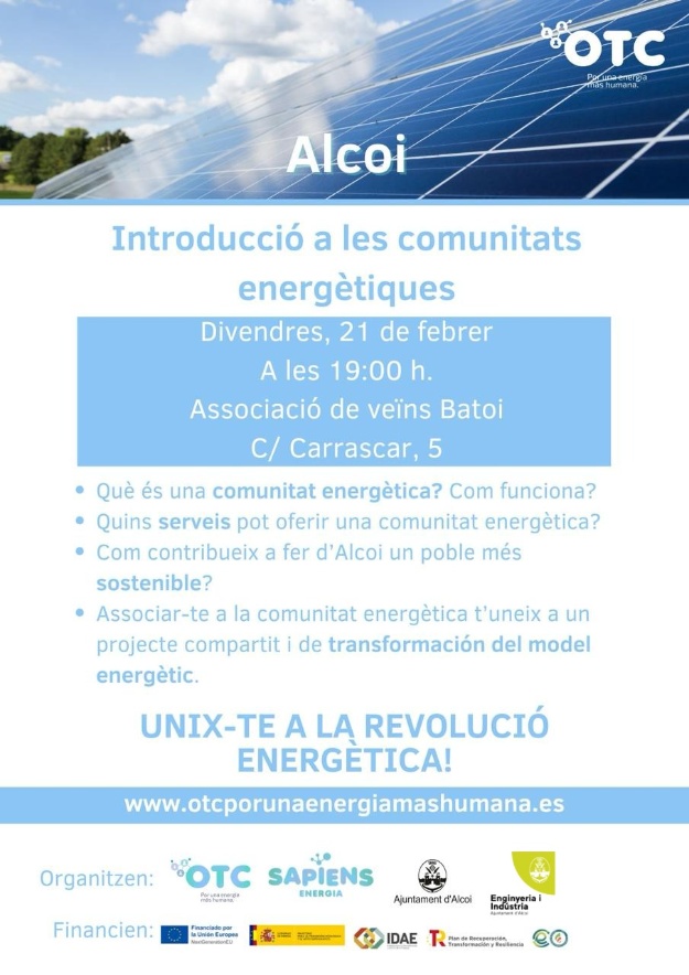Cartel de la convocatoria a la reunión sobre la comunidad energética local (CEL)
