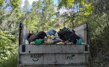 Camió ple amb els residus recollits