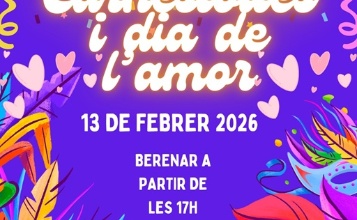 Cartell Carnestoltes i dia de l'amor. 13 de febrer de 2026