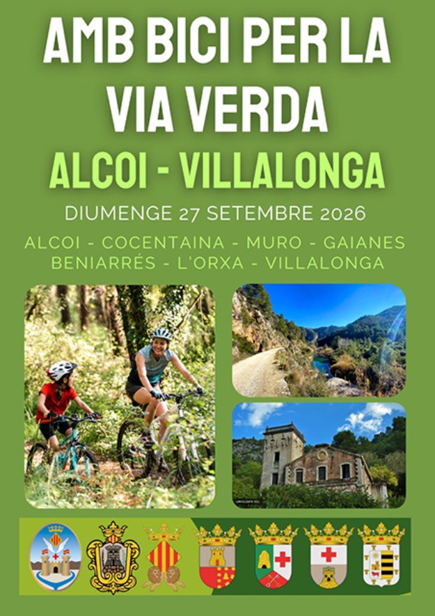 Cartell d'Amb bici per la via verda 2026