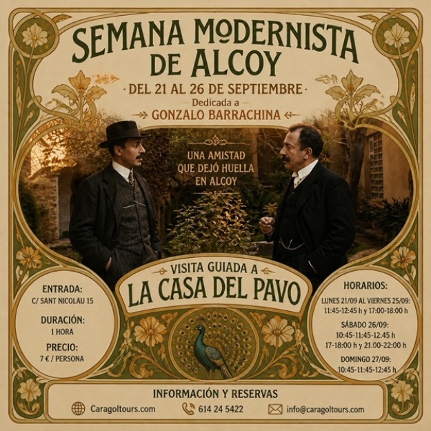 Cartel visitas guiadas a la Casa del Pavo