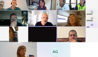 Técnicos y concejales en la reunión telemática del CECOPAL