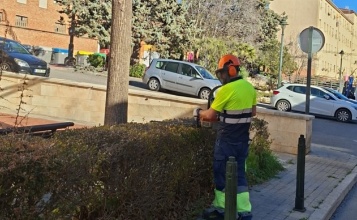 Operari podant en el barri de Batoi