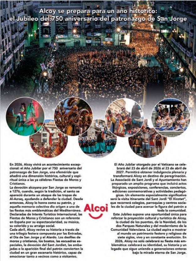 Página de la revista Air Nostrum en la que aparece Alcoy