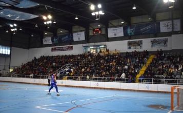 Un jugador del Alcodiam en el pavelló Miguel Sarasa