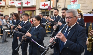 Una banda en el desfile de los músicos