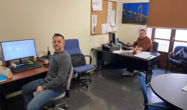 Agentes de la unidad de Agente Tutor en las oficinas de la Policía Local