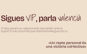 Cartell 'Sigues VIP, parla valencià'