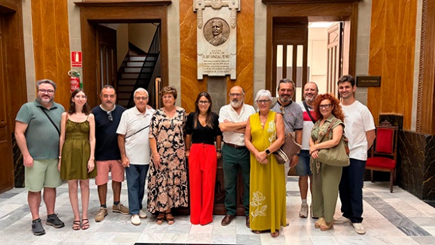 Participantes en la recreación con Lorena Zamorano en el Ayuntamiento