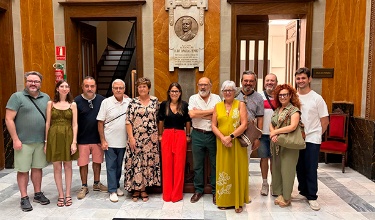 Participants en la recreació amb Lorena Zamorano a l'Ajuntament