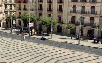 Vista aèria de la plaça d’Espanya