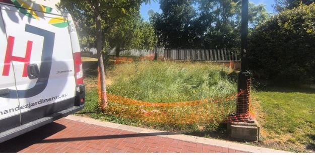 Zona del parque de Cervantes donde todavía se aprecia el vallado provisional